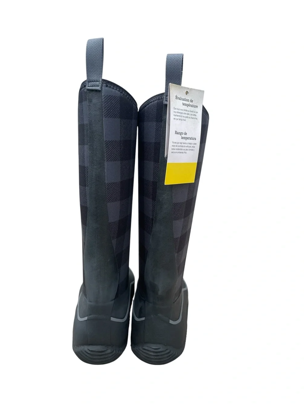 Muck Boot Company, women’s Hale boots, Black/Grey Plaid, Size 10, NIB